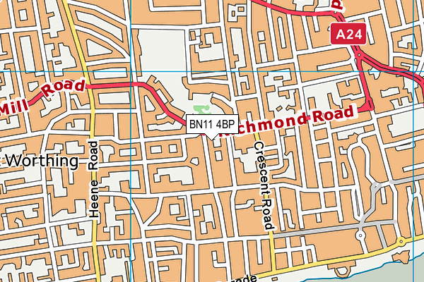 BN11 4BP map - OS VectorMap District (Ordnance Survey)