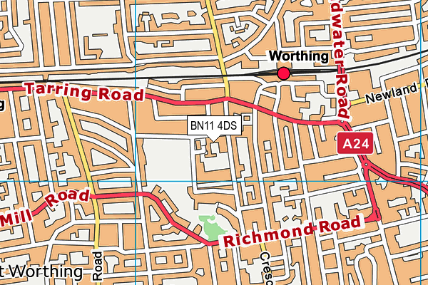 BN11 4DS map - OS VectorMap District (Ordnance Survey)