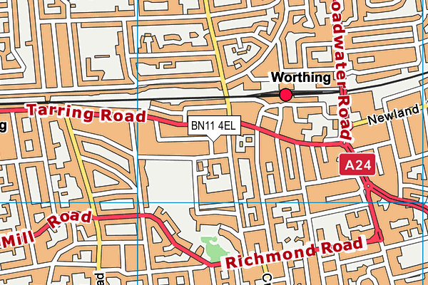 BN11 4EL map - OS VectorMap District (Ordnance Survey)