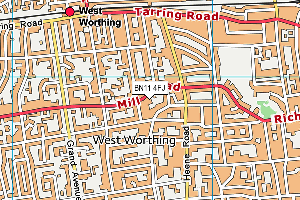 BN11 4FJ map - OS VectorMap District (Ordnance Survey)