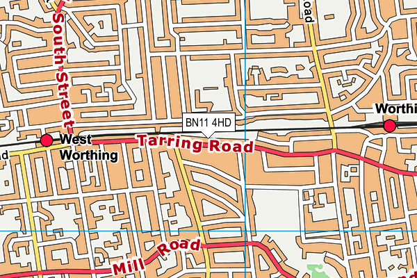 BN11 4HD map - OS VectorMap District (Ordnance Survey)