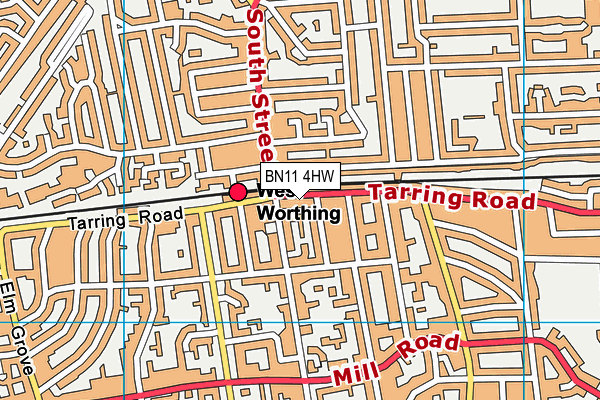 BN11 4HW map - OS VectorMap District (Ordnance Survey)