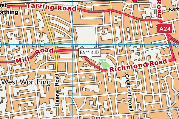 BN11 4JD map - OS VectorMap District (Ordnance Survey)