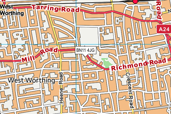 BN11 4JG map - OS VectorMap District (Ordnance Survey)