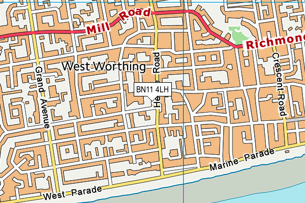 BN11 4LH map - OS VectorMap District (Ordnance Survey)