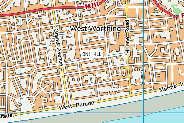BN11 4LL map - OS VectorMap District (Ordnance Survey)