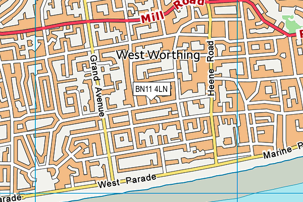 BN11 4LN map - OS VectorMap District (Ordnance Survey)