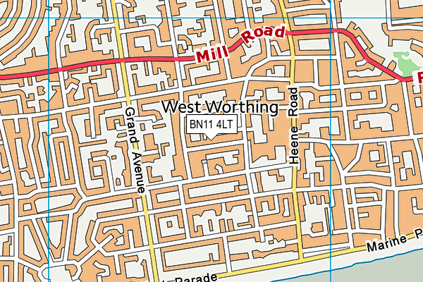 Map of 20 CLIFTON ROAD WORTHING (MANAGEMENT) LIMITED at district scale