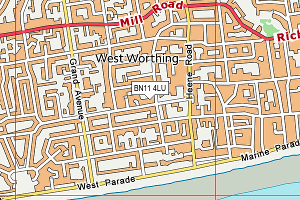 BN11 4LU map - OS VectorMap District (Ordnance Survey)