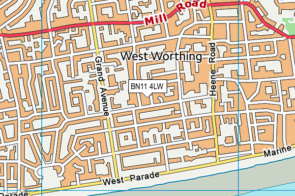 BN11 4LW map - OS VectorMap District (Ordnance Survey)