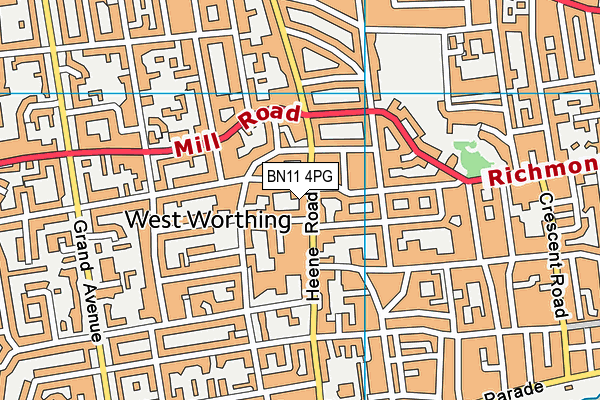 BN11 4PG map - OS VectorMap District (Ordnance Survey)