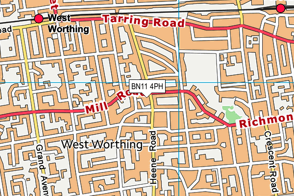 BN11 4PH map - OS VectorMap District (Ordnance Survey)