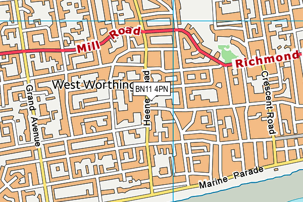 BN11 4PN map - OS VectorMap District (Ordnance Survey)