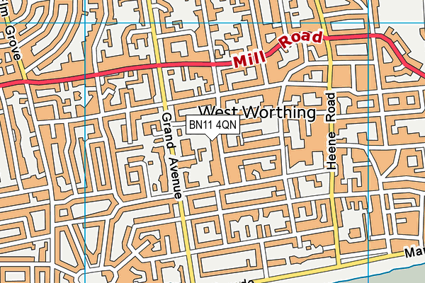 BN11 4QN map - OS VectorMap District (Ordnance Survey)