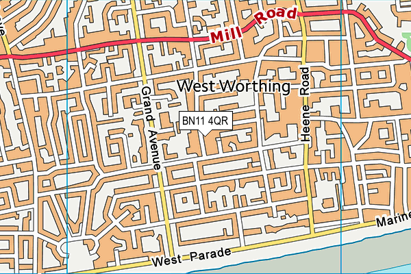 BN11 4QR map - OS VectorMap District (Ordnance Survey)