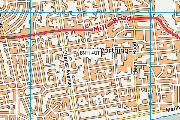 BN11 4QT map - OS VectorMap District (Ordnance Survey)