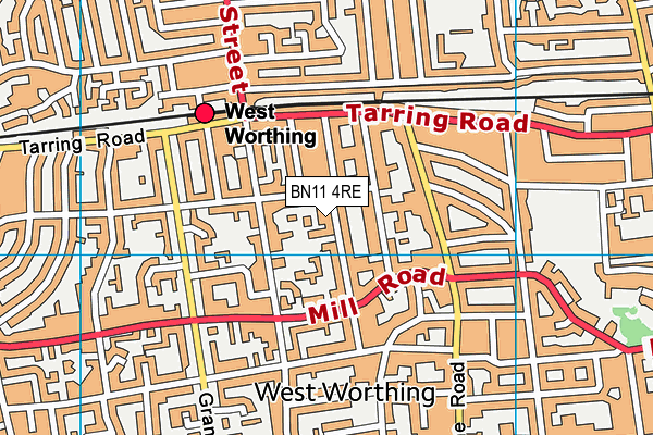 BN11 4RE map - OS VectorMap District (Ordnance Survey)