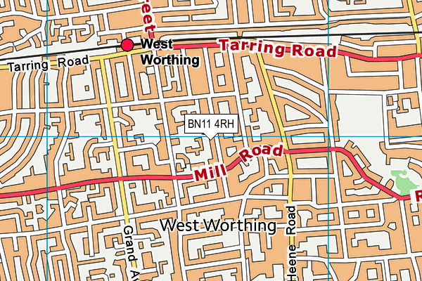 Map of 29 BELSIZE ROAD WORTHING LIMITED at district scale