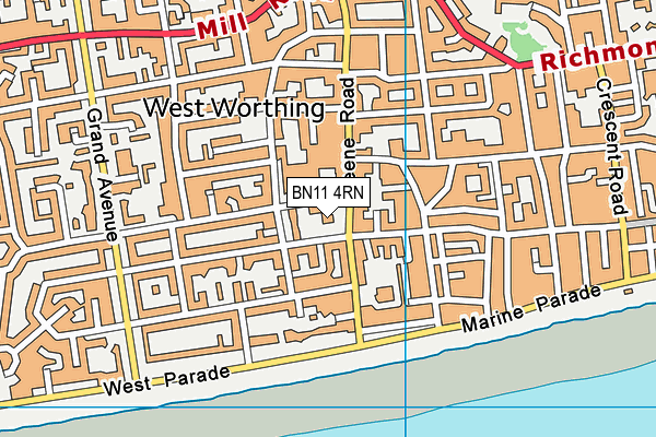 BN11 4RN map - OS VectorMap District (Ordnance Survey)