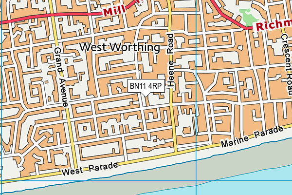 BN11 4RP map - OS VectorMap District (Ordnance Survey)
