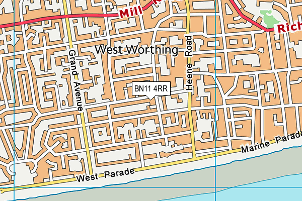 BN11 4RR map - OS VectorMap District (Ordnance Survey)