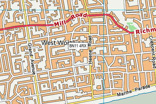BN11 4RX map - OS VectorMap District (Ordnance Survey)