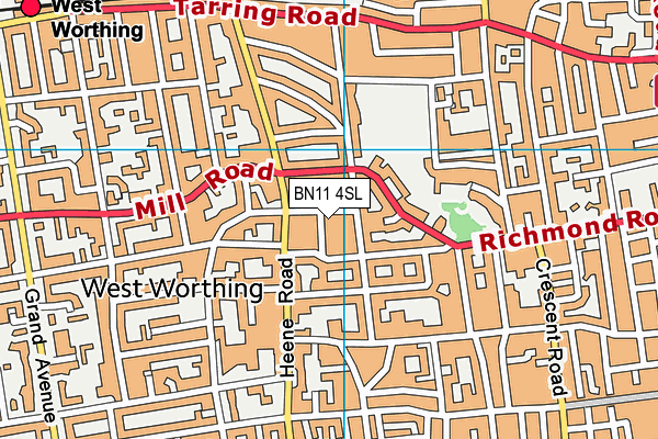 BN11 4SL map - OS VectorMap District (Ordnance Survey)