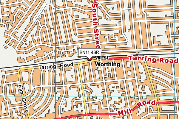 BN11 4SR map - OS VectorMap District (Ordnance Survey)
