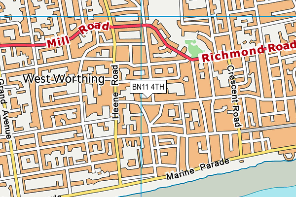 BN11 4TH map - OS VectorMap District (Ordnance Survey)