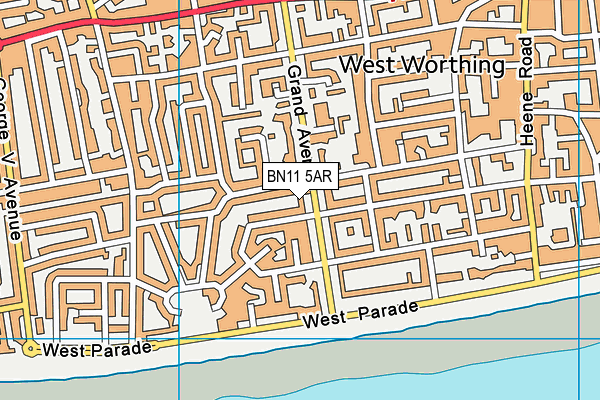 BN11 5AR map - OS VectorMap District (Ordnance Survey)