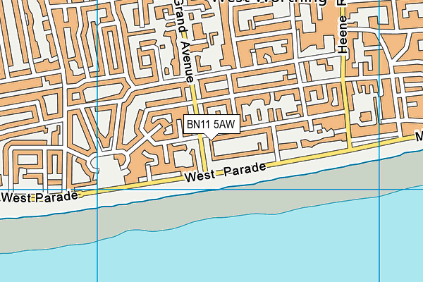 BN11 5AW map - OS VectorMap District (Ordnance Survey)