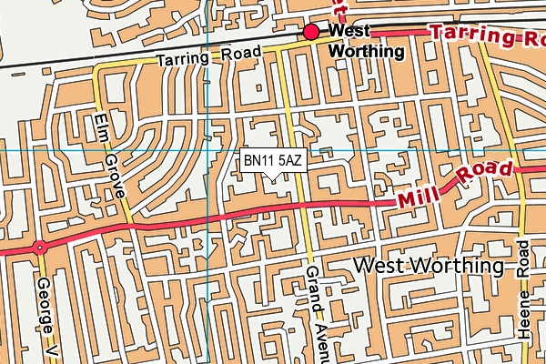 BN11 5AZ map - OS VectorMap District (Ordnance Survey)