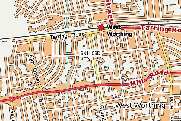 BN11 5BD map - OS VectorMap District (Ordnance Survey)
