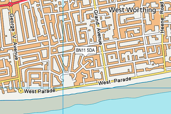 BN11 5DA map - OS VectorMap District (Ordnance Survey)