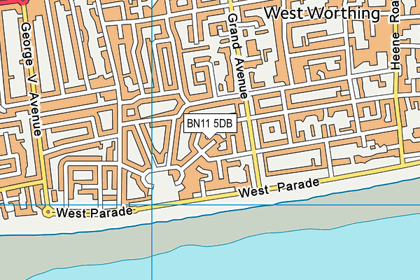 BN11 5DB map - OS VectorMap District (Ordnance Survey)