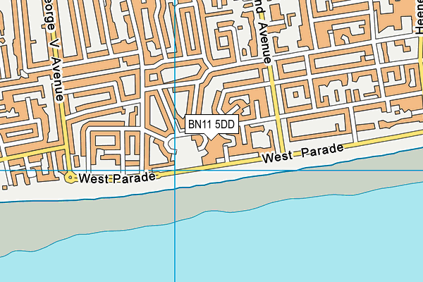 BN11 5DD map - OS VectorMap District (Ordnance Survey)