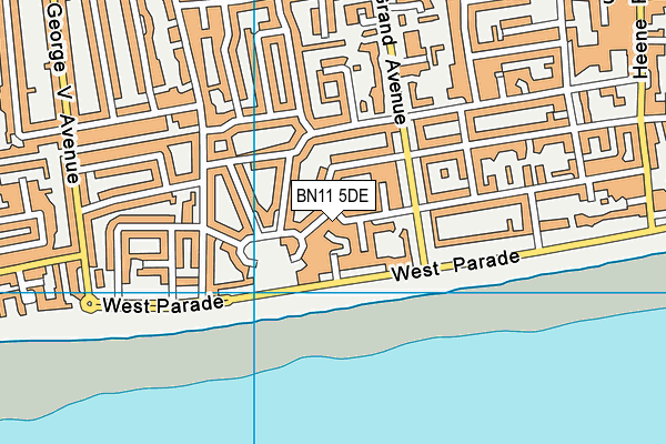 BN11 5DE map - OS VectorMap District (Ordnance Survey)