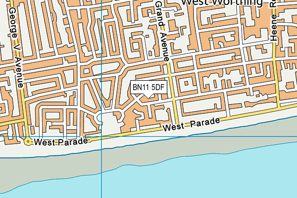 BN11 5DF map - OS VectorMap District (Ordnance Survey)