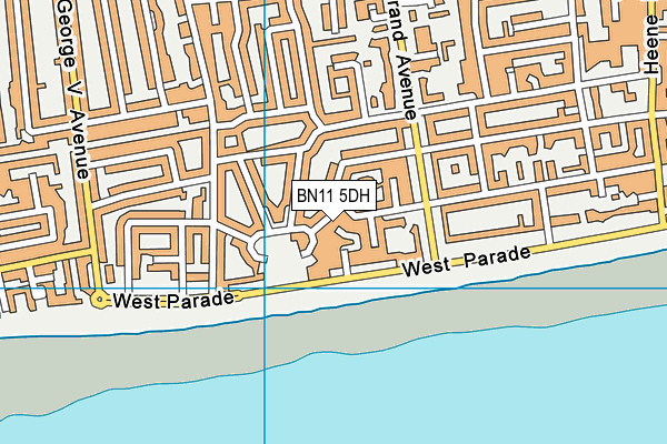 BN11 5DH map - OS VectorMap District (Ordnance Survey)