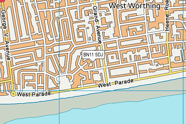 BN11 5DJ map - OS VectorMap District (Ordnance Survey)