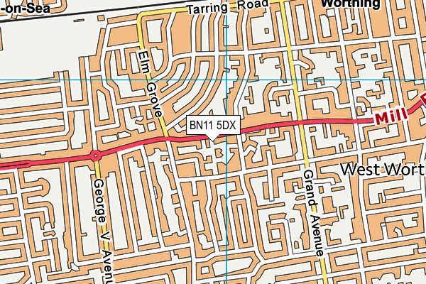 BN11 5DX map - OS VectorMap District (Ordnance Survey)