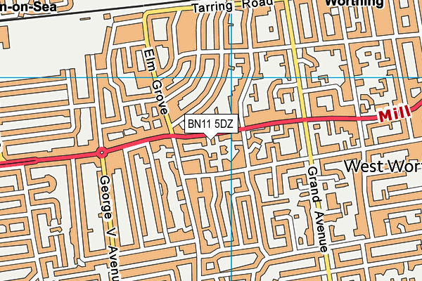 BN11 5DZ map - OS VectorMap District (Ordnance Survey)