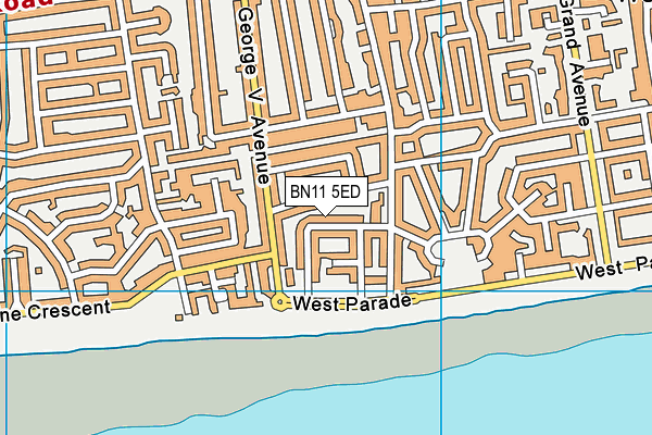 BN11 5ED map - OS VectorMap District (Ordnance Survey)
