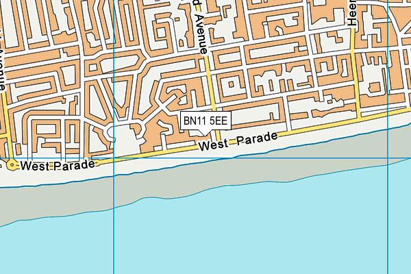BN11 5EE map - OS VectorMap District (Ordnance Survey)