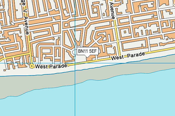 BN11 5EF map - OS VectorMap District (Ordnance Survey)