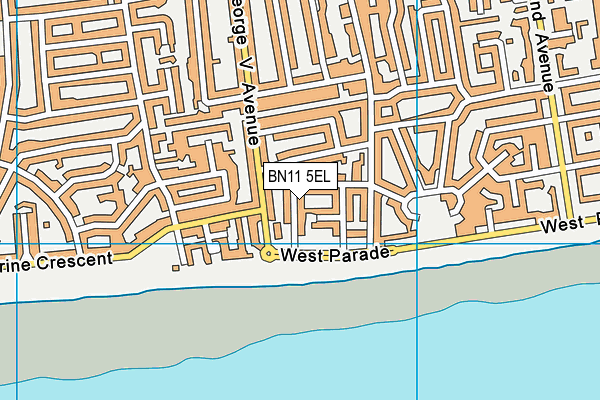 BN11 5EL map - OS VectorMap District (Ordnance Survey)