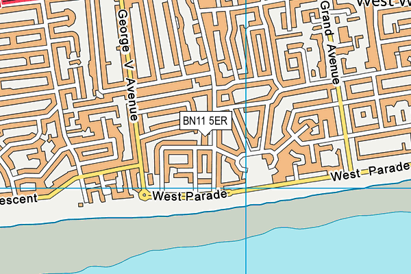 BN11 5ER map - OS VectorMap District (Ordnance Survey)