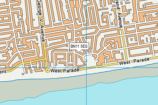 BN11 5ES map - OS VectorMap District (Ordnance Survey)