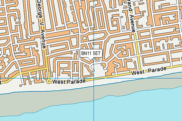 BN11 5ET map - OS VectorMap District (Ordnance Survey)