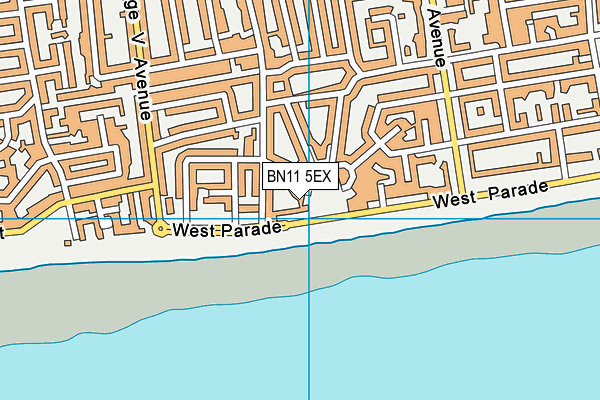 BN11 5EX map - OS VectorMap District (Ordnance Survey)